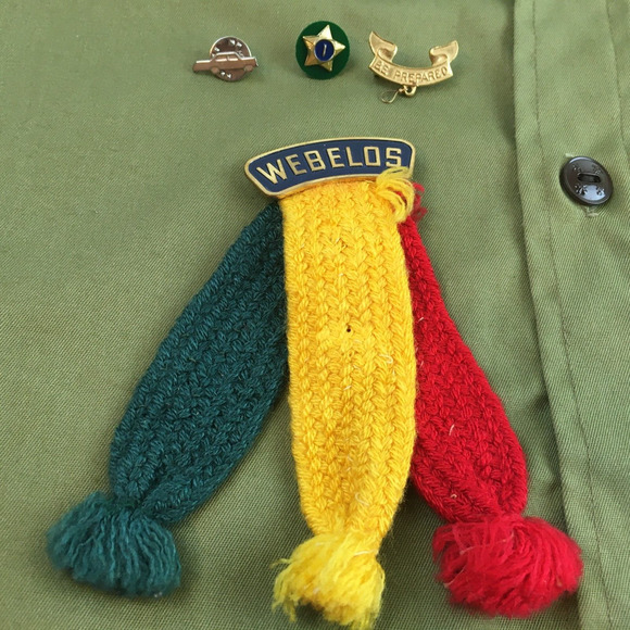 BSA Boy Scouts Official Shirt Long Sleeve Webelos tri color 3 pins - Picture 16 of 16
